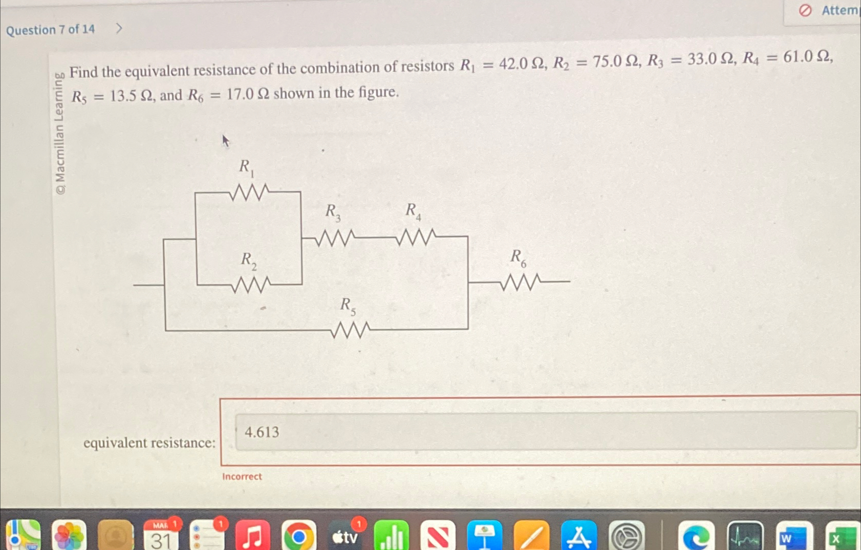 Solved Question 7 ﻿of 14Find the equivalent resistance of | Chegg.com