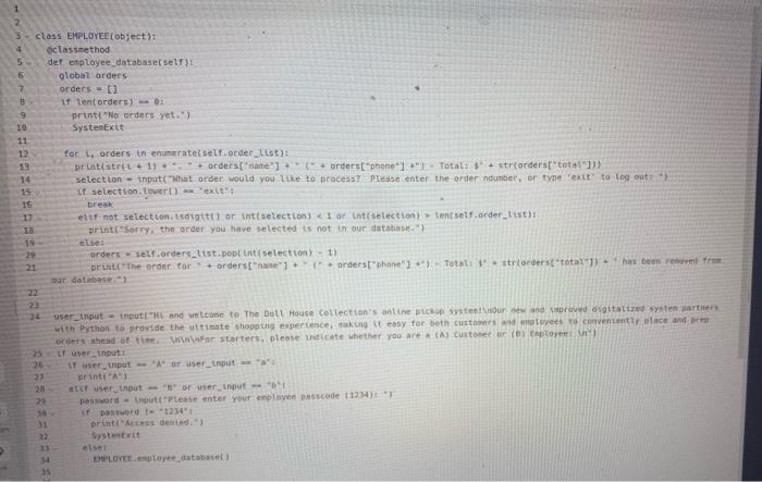 Solved PYTHON- Hi! the following is a sample from a code | Chegg.com