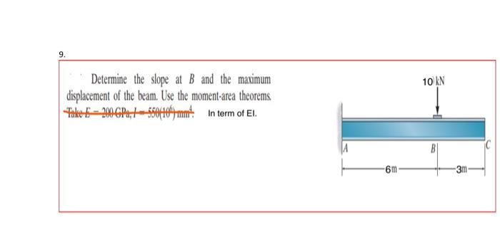 Determine the slope at B and the maximum displacement | Chegg.com