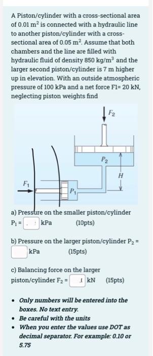 Solved A Piston/cylinder With A Cross-sectional Area Of 0.01 | Chegg.com