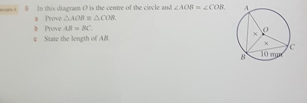 Solved A In this diagram is the centre of the circle and | Chegg.com