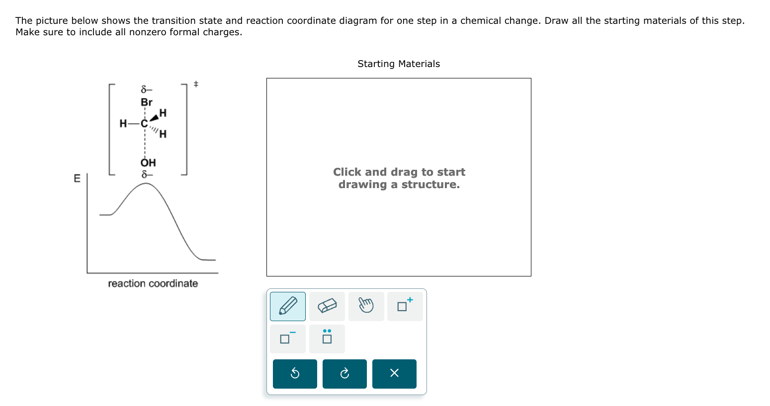 Solved The picture below shows the transition state and | Chegg.com