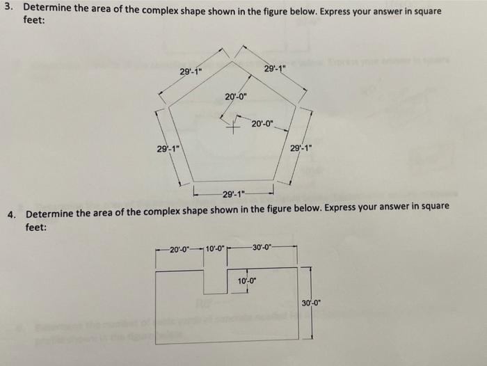 Solved 3. Determine the area of the complex shape shown in | Chegg.com