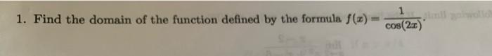 find the domain of the function formula