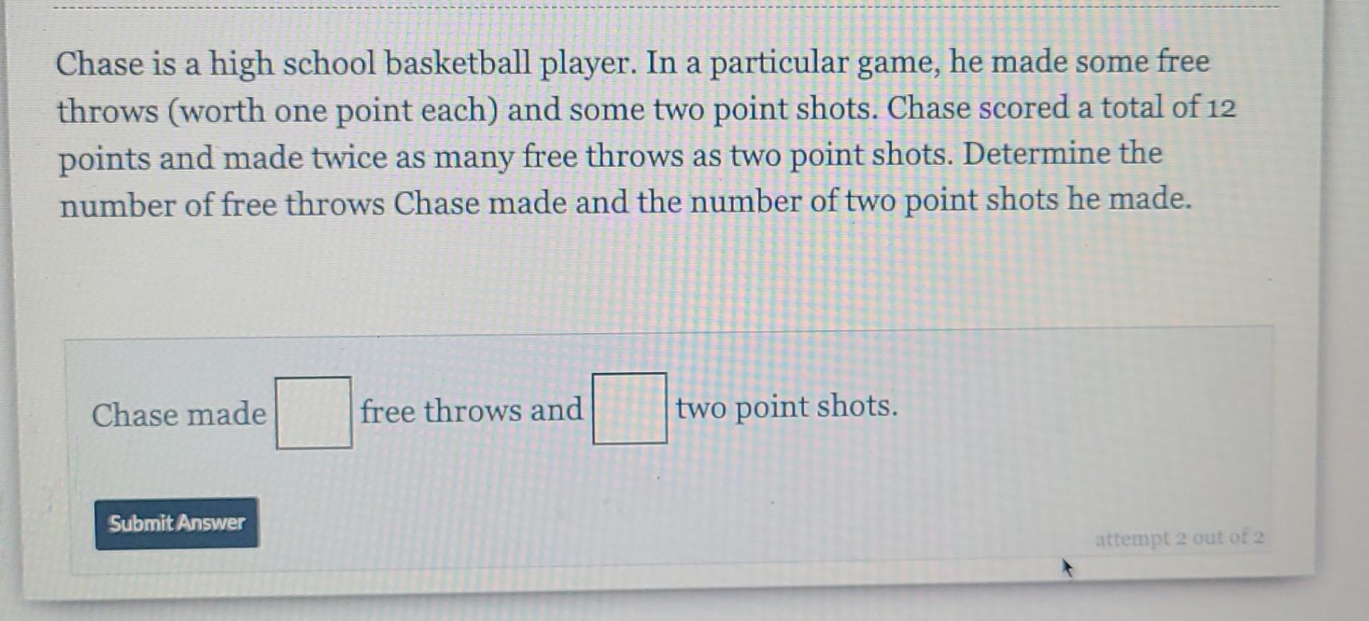 Solved Chase is a high school basketball player. In a | Chegg.com
