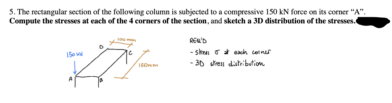 Solved The rectangular section of the following column is | Chegg.com