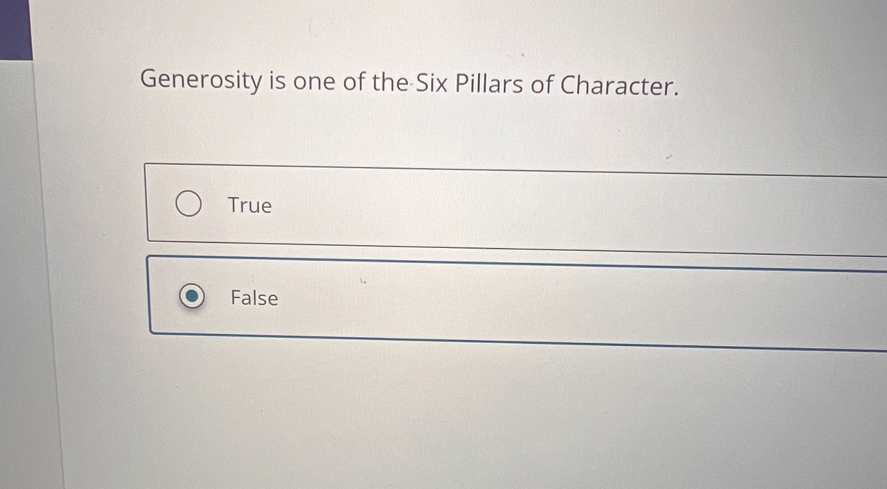 Solved Generosity is one of the-Six Pillars of | Chegg.com