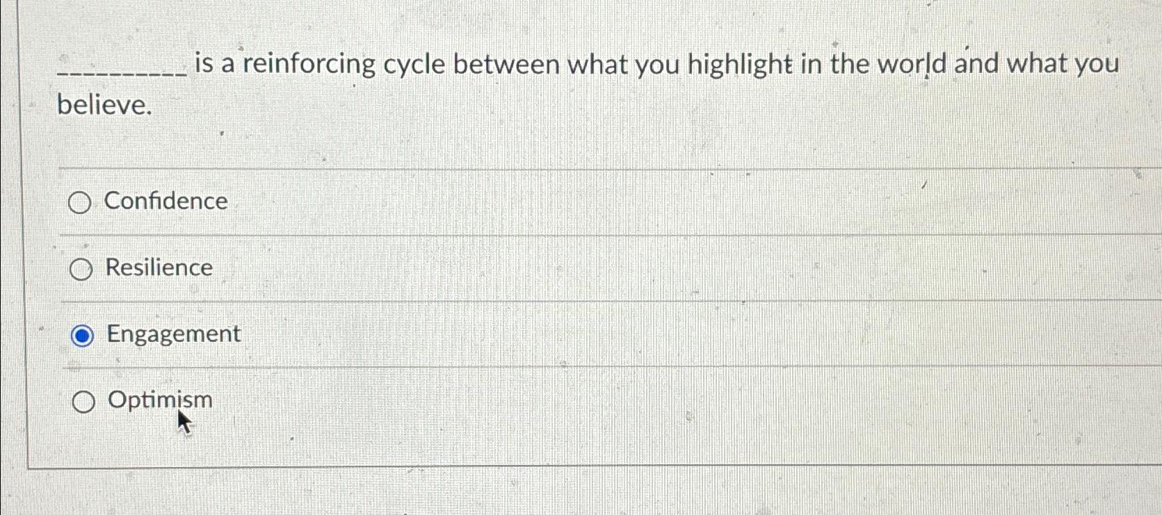 Solved is a reinforcing cycle between what you highlight in