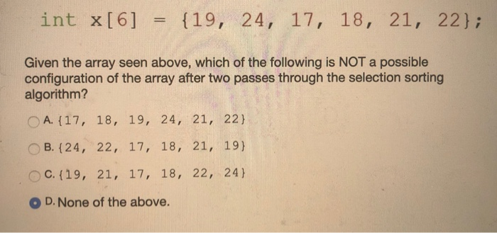 Solved Which of the sorting algorithms studied this semester | Chegg.com