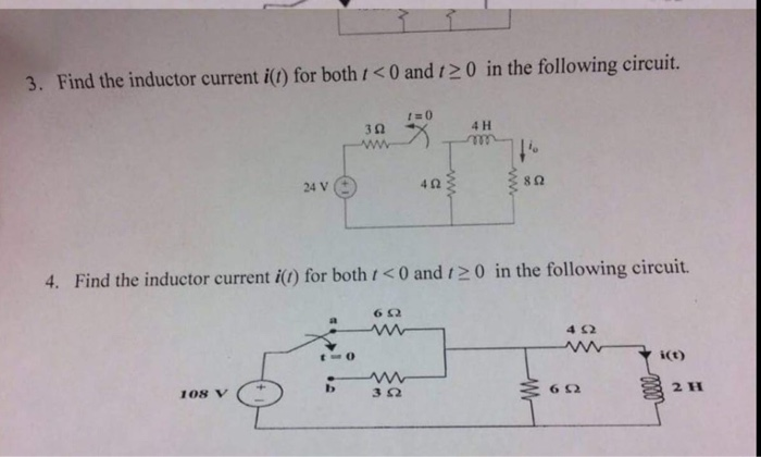 Solved 3. Find The Inductor Current I(t) For Both