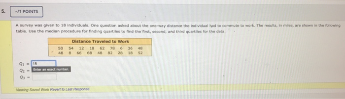Solved 5. - 1 POINTS A survey was given to 18 Individuals. | Chegg.com