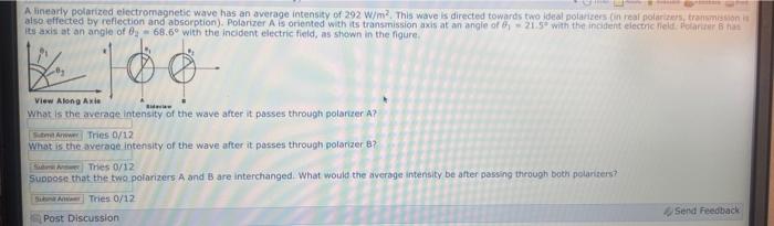 Solved A Linearly Polarized Electromagnetic Wave Has An