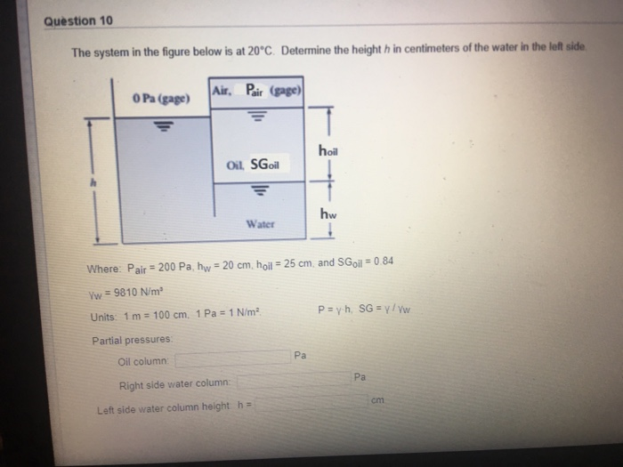 Solved the system in the figure below is at 20c determine | Chegg.com