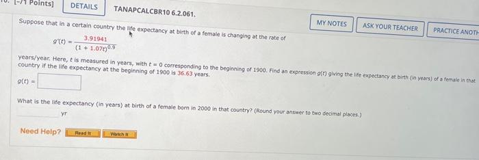 Solved Suppose that in a certain country the Ife expectancy | Chegg.com