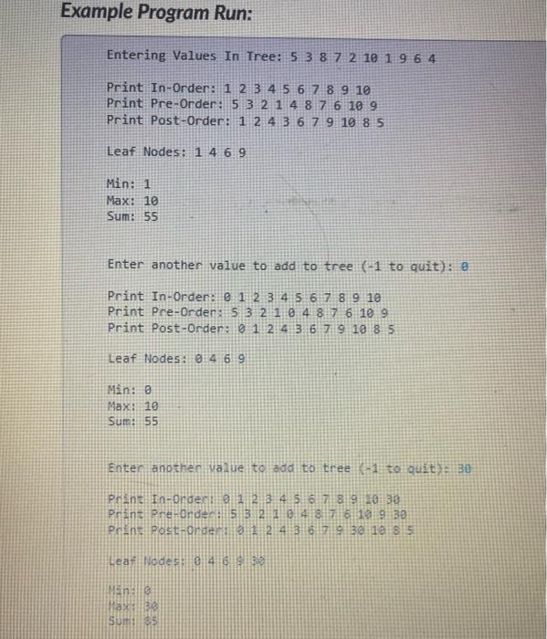 Solved Your program should generate a Binary Tree. Use the | Chegg.com
