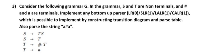Solved 3) Consider the following grammar G. In the grammar, | Chegg.com