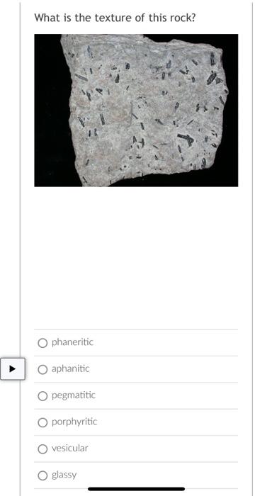 Solved What is the texture of this rock? phaneritic | Chegg.com