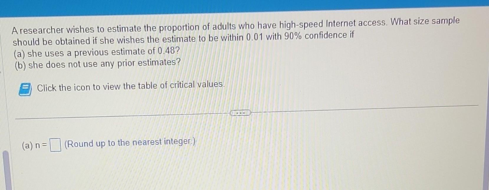 Solved A researcher wishes to estimate the proportion of | Chegg.com
