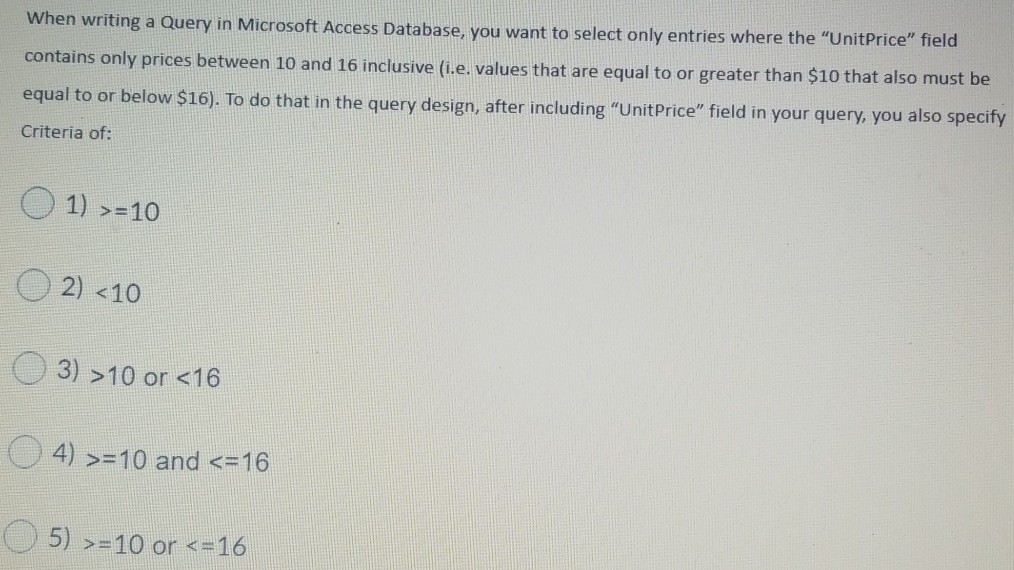 Solved A Microsoft ACCESS database application provides | Chegg.com