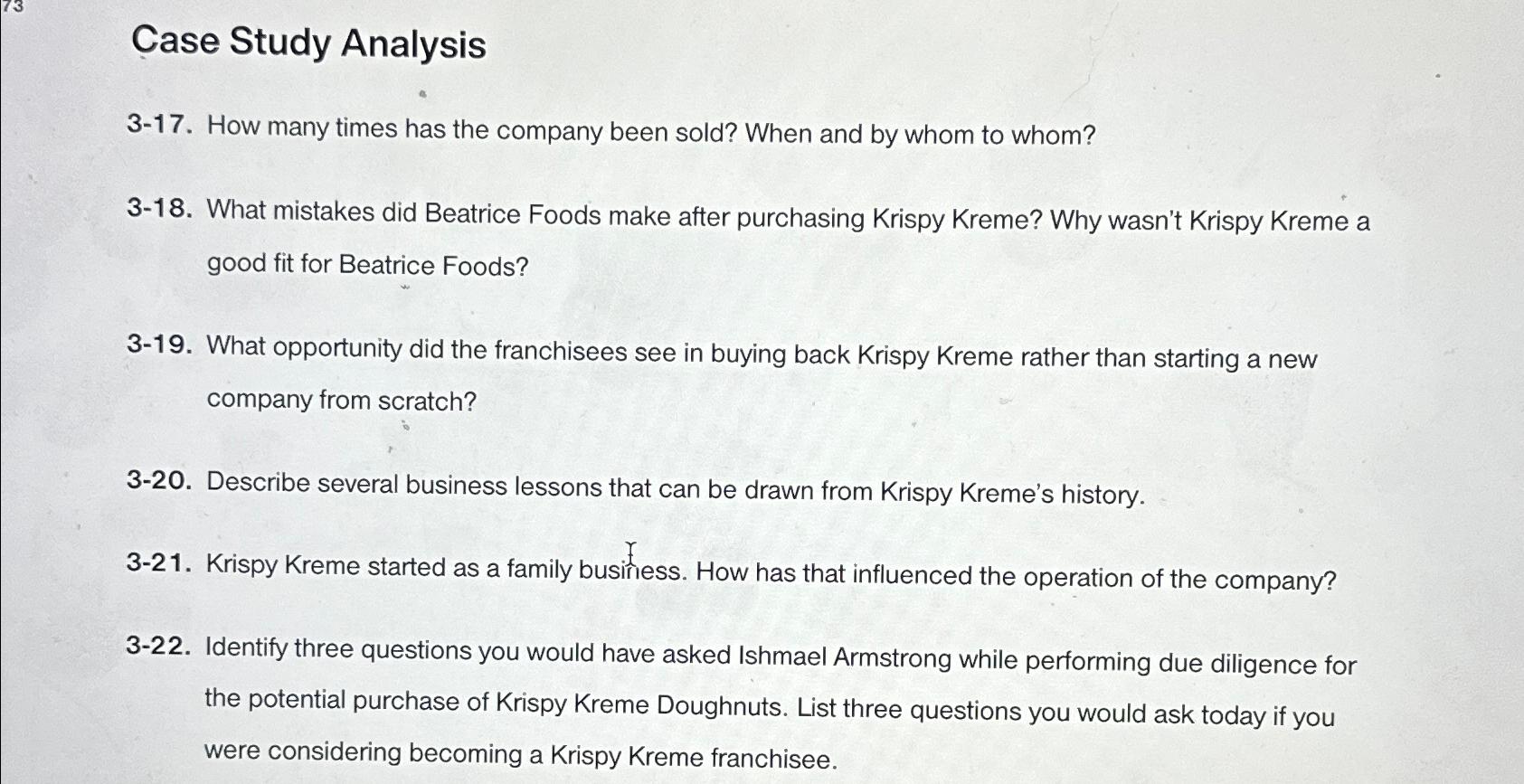 Solved Case Study Analysis3 17. How many times has the Chegg