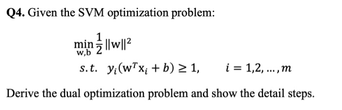 how to solve svm optimization problem