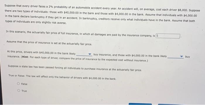 Solved The options for the drop down arrows are will or will | Chegg.com