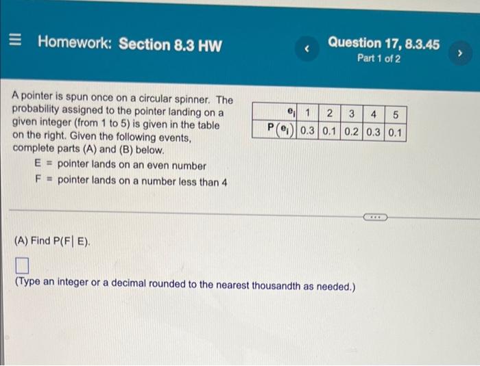 [Solved] E Homework Section 8.3 HW A pointer is spun once