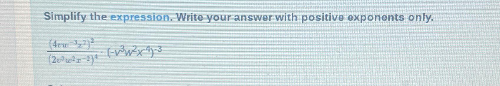 Solved Simplify the expression. Write your answer with | Chegg.com