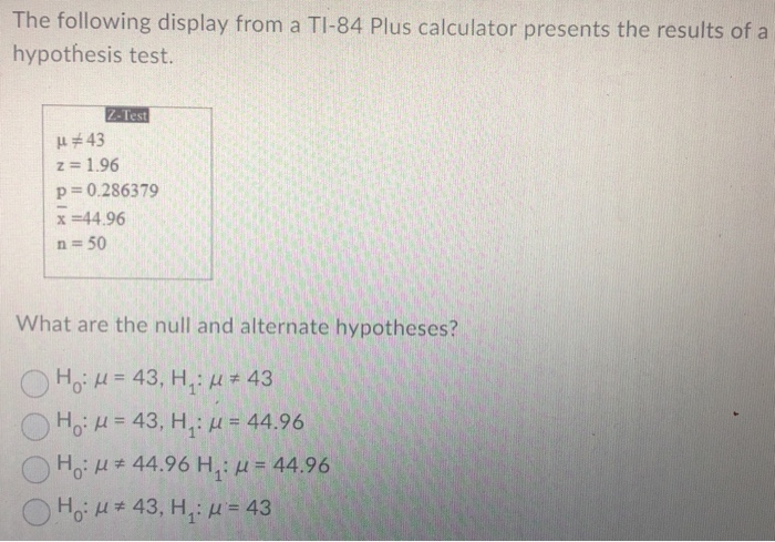 hypothesis test on ti 84 plus