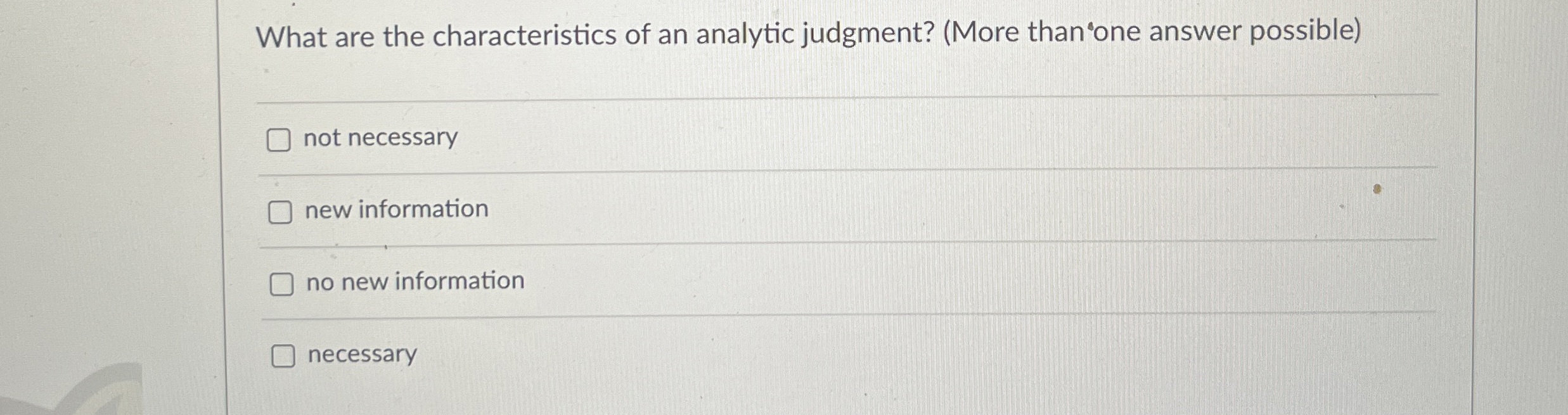 Solved What are the characteristics of an analytic judgment? | Chegg.com