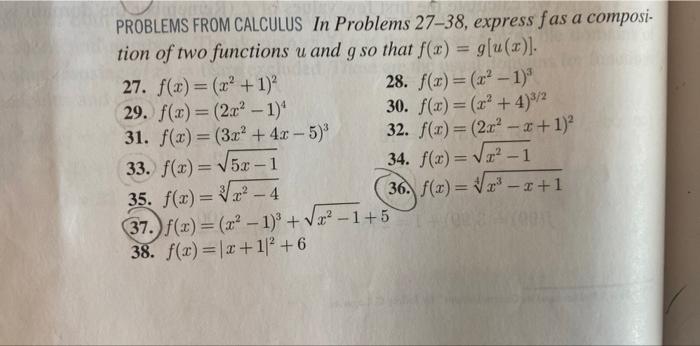 Solved PROBLEMS FROM CALCULUS In Problems 27-38, express fas | Chegg.com