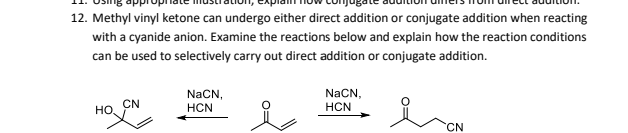 Solved 12. Methyl vinyl ketone can undergo either direct | Chegg.com