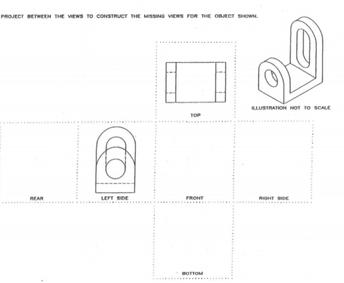 Solved PROJECT BETWEEN THE VIEWS TO CONSTRUCT THE MISSING | Chegg.com
