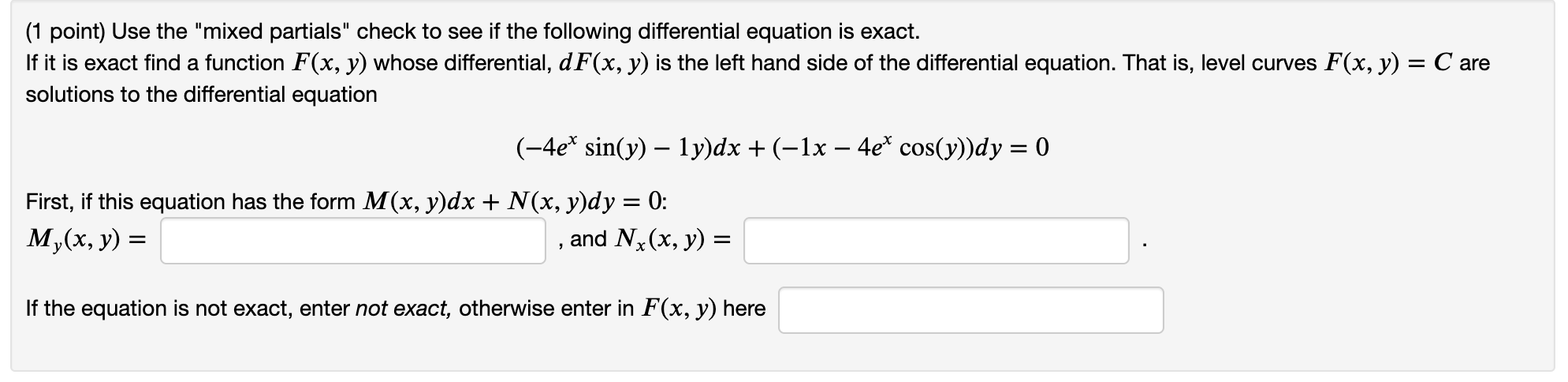 Solved (1 ﻿point) ﻿Use the 