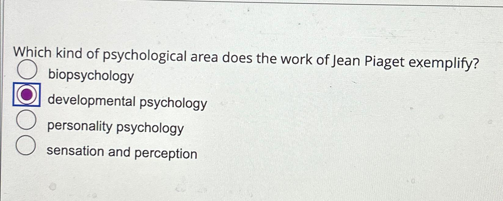 Solved Which kind of psychological area does the work of Chegg