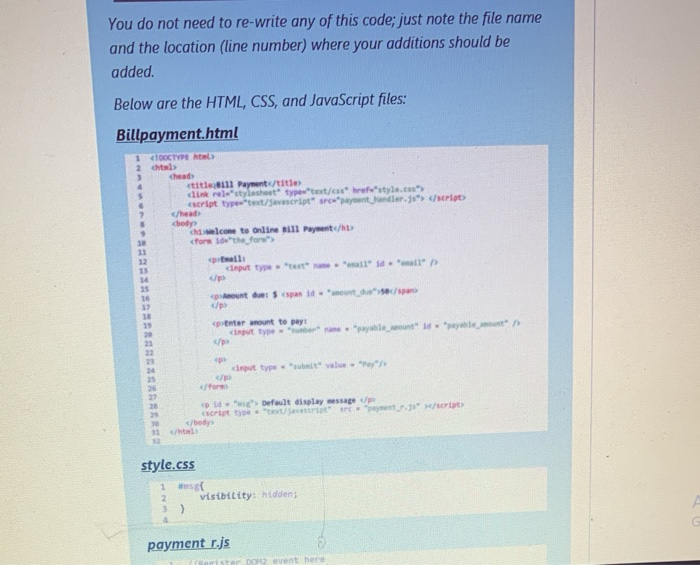 Solved Below is a webpage of an online bill payment | Chegg.com