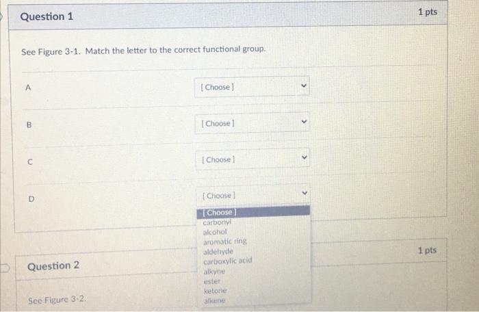 Solved Question 1 1 pts See Figure 3-1. Match the letter to | Chegg.com