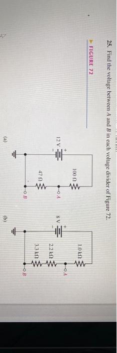 Solved 25. Find The Voltage Between A And B In Each Voltage | Chegg.com