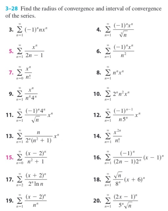 Solved 3 28 Find The Radius Of Convergence And Interval O Chegg Com