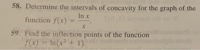 Solved 58 Determine The Intervals Of Concavity For The