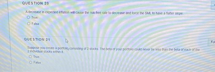 Solved QUESTION 20 A decrease in expected inflation will | Chegg.com