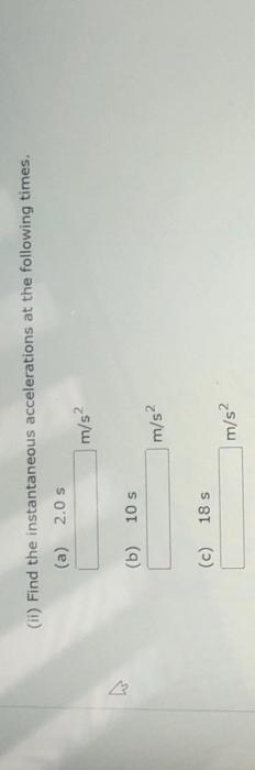 (ii) Find the instantaneous accelerations at the following times.