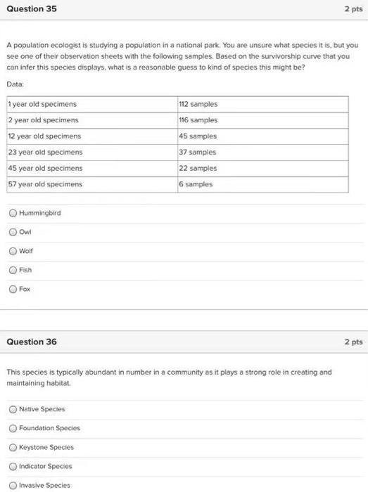 Solved A population ecologist is studying a population in a | Chegg.com