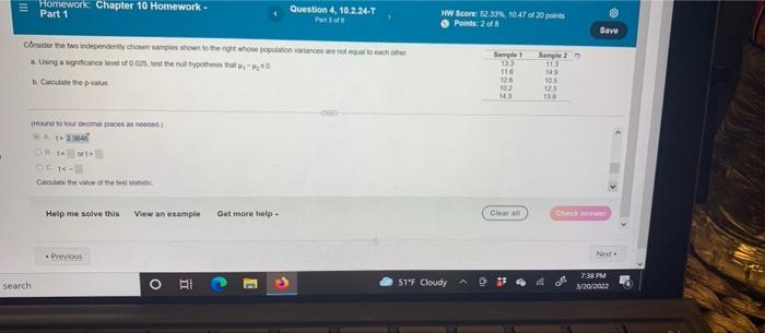 Solved III Homework: Chapter 10 Homework Part 1 Question 4, | Chegg.com