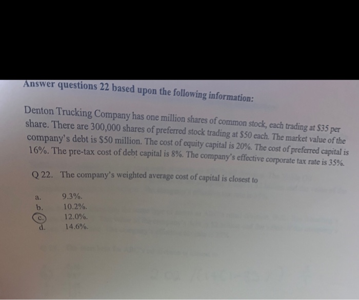 Solved Answer questions 22 based upon the following