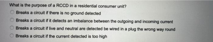 Solved What is the purpose of a RCCD in a residential | Chegg.com