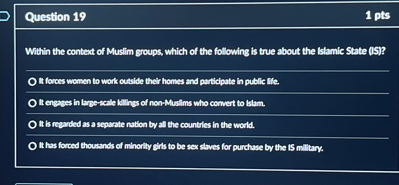 Solved Question 19Within the context of Muslim groups, which | Chegg.com