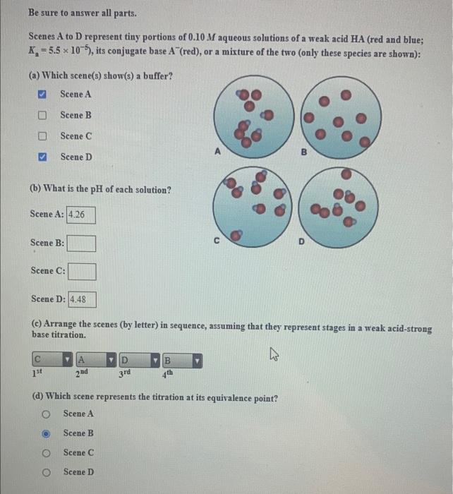 Solved Be sure to answer all parts. Scenes A to D represent | Chegg.com