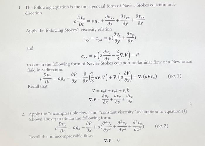 Solved 1. The following equation is the most general form of | Chegg.com