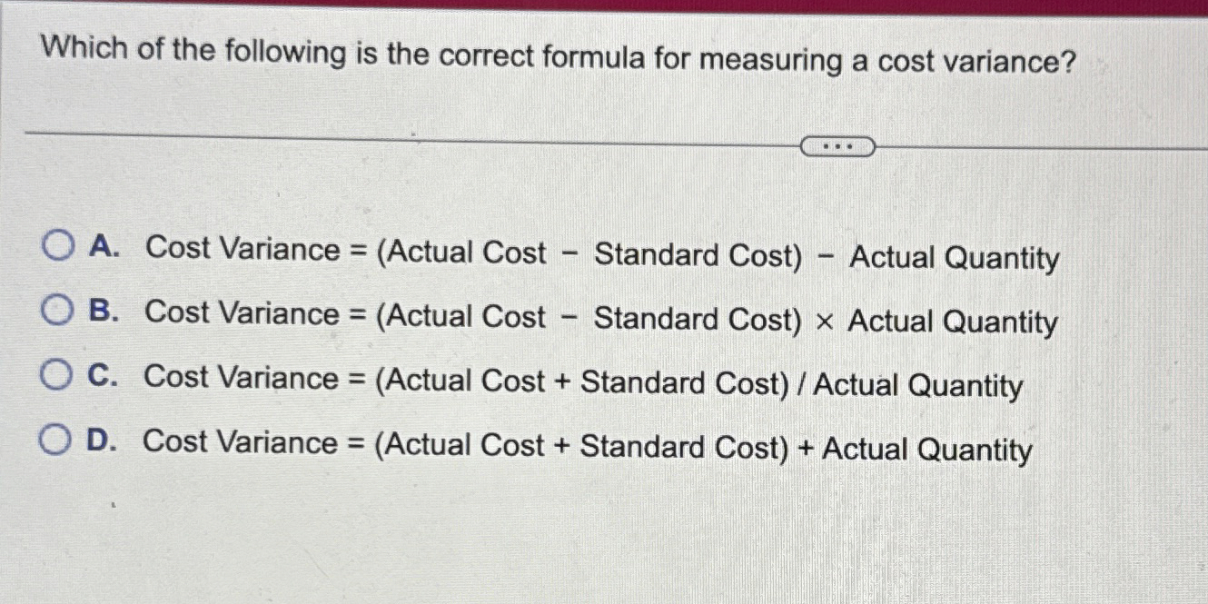 Solved Which of the following is the correct formula for | Chegg.com